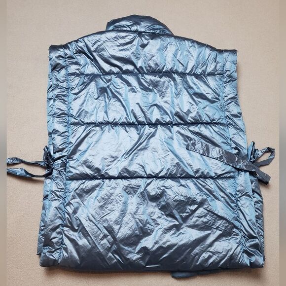 Anthropologie Pilcro Puffer Vest Blue Tie Sides quilted puffer one size - Picture 2 of 10